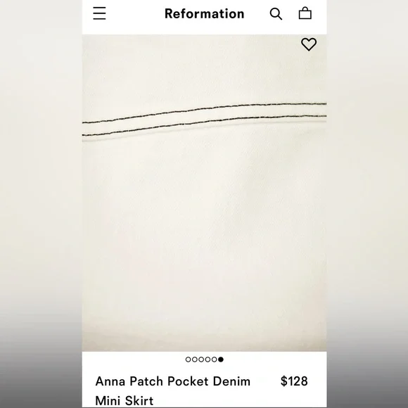 Brand Reformation Size 25 Color Vintage White